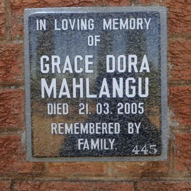MAHLANGU Grace Dora -2005