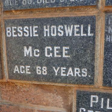 MCGEE Bessie Hoswell