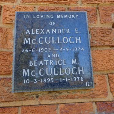 MCCULLOCH Alexander E. 1902-1974 &amp; Beatrice M. 1899-1976