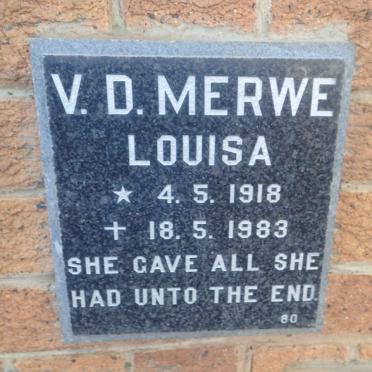 MERWE Louisa, v.d. 1918-1983