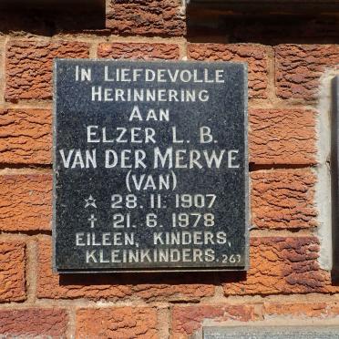 MERWE Elzer L.B., van der 1907-1978