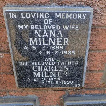 MILNER Charles 1896-1990 &amp; Nana 1899-1985