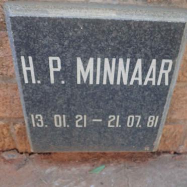 MINNAAR H.P. 1921-1981