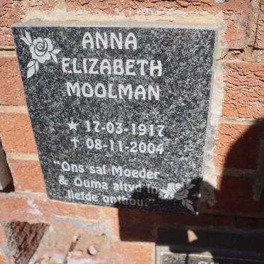 MOOLMAN Anna Elizabeth 1917-2004