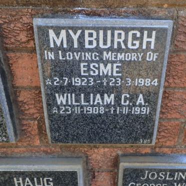 MYBURGH William C.A. 1908-1991 &amp; Esme 1923-1984