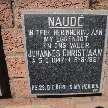 NAUDÉ Johannes Christiaan 1947-1991