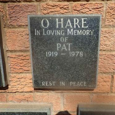O'HARE Pat 1919-1978