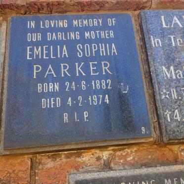 PARKER Emelia Sophia 1882-1974