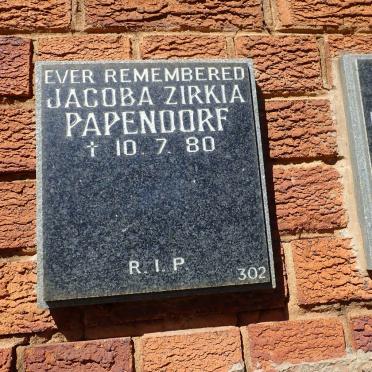 PAPENDORF Jacoba Zirkia -1980