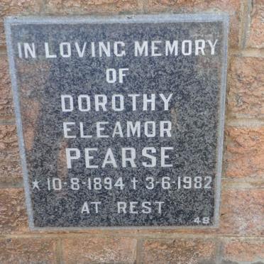 PEARSE Dorothy Eleamor 1894-1982