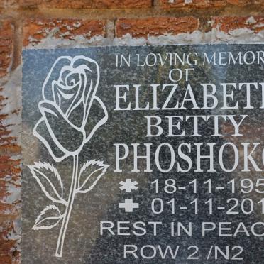 PHOSHOKO Elizabeth Betty 1956-2019