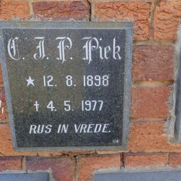 PIEK C.J.P 1898-1977