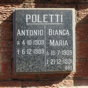 POLETTI Antonio 1909-1989 &amp; Bianca Maria 1908-1991