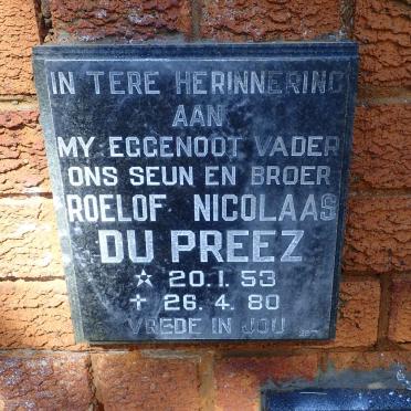 PREEZ Roelof Nicolaas, du 1953-1980