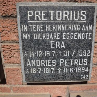 PRETORIUS Andries Petrus 1917-1994 &amp; Era 1917-1992