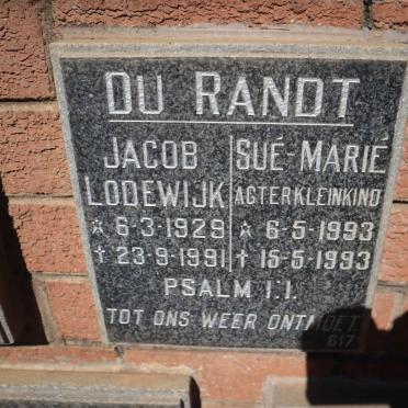 RANDT Jacob Lodewijk, du 1929-1991 :: RANDT Sue-Marie, du 1993-1993