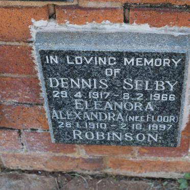 ROBINSON Selby Dennis 1917-1966 &amp; Eleanora Alexandra FLOOR 1910-1997