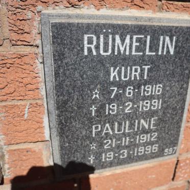 RUMELIN Kurt 1916-1991 &amp; Pauline 1912-1996
