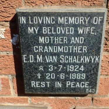 SCHALKWYK E.D.M., van 1924-1989