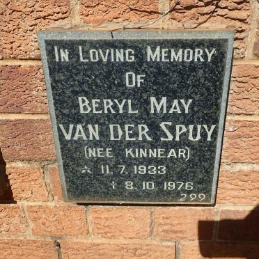 SPUY Beryl May, van der  nee KINNEAR 1933-1976