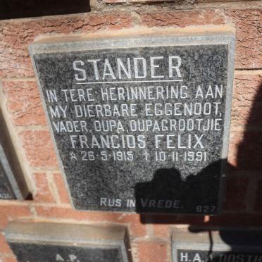 STANDER Francios Felix 1915-1991