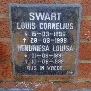 SWART Louis Cornelius 1896-1986 &amp; Hendriesa Louisa 1896-1992