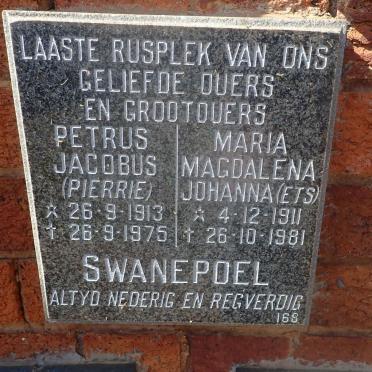 SWANEPOEL Petrus Jacobus 1913-1975 &amp; Maria Magdalena Johanna 1911-1981