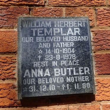 TEMPLAR William Herbert 1904-1978 &amp; Anna Butler 1910-1980