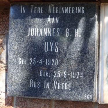 UYS Johannes G.H. 1920-1974