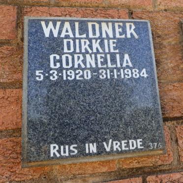 WALDNER Dirkie Cornelia 1920-1984