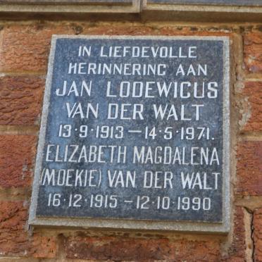 WALT Jan Lodewicus, van der 1913-1971 &amp; Elizabeth Magdalena 1915-1990