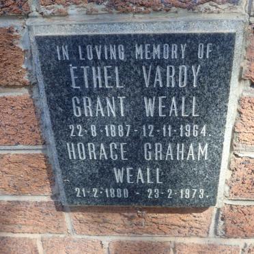 WEALL Horace Graham 1880-1973 &amp; Ethel Vardy Grant 1887-1964