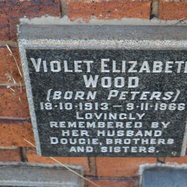 WOOD Violet Elizabeth nee PETERS 1913-1966