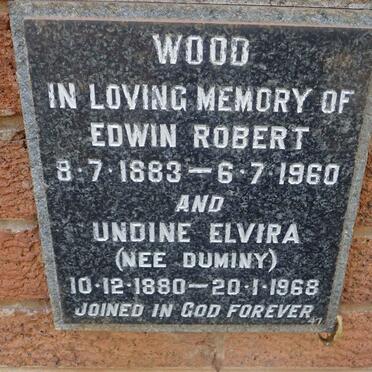 WOOD Edwin Robert 1883-1960 &amp; Undine Elvira DUMINY 1880-1968