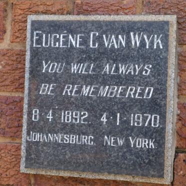 WYK Eugene C., van 1892-1970