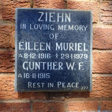 ZIEHN Gunther W.F. 1915- &amp; Eileen Muriel 1916-1979
