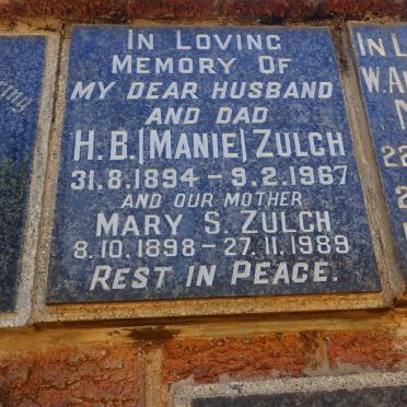 ZULCH H.B. 1894-1967 &amp; Mary S. 1898-1989