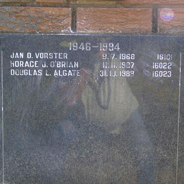 1. Close up photographs of the names on the memorial
