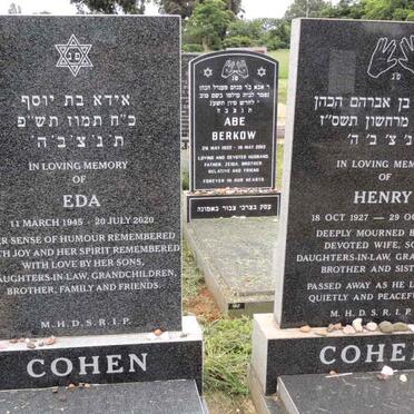 COHEN Henry 1927-2006 & Eda 1945-2020