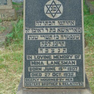 LANESMAN Mina 1907-1932