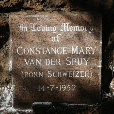 SPUY Constance Mary, van der nee SCHWEIZER -1952