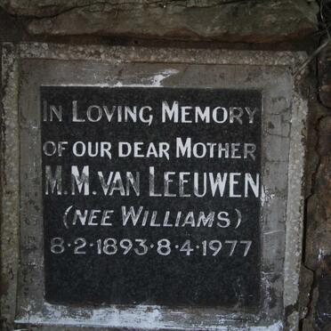 LEEUWEN M.M., van nee WILLIAMS 1893-1977