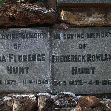 HUNT Frederick Rowland 1875-1952 :: HUNT Ada Florence 1879-1949