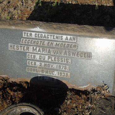 ASWEGEN Hester Maria, van nee DU PLESSIS 1878-1939