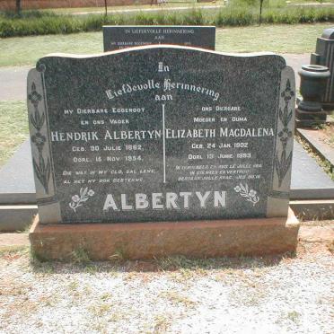 ALBERTYN Hendrik 1882-1954 &amp; Elizabeth Magdalena 1902-1983