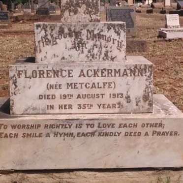 ACKERMANN Florence nee METCALFE -1913