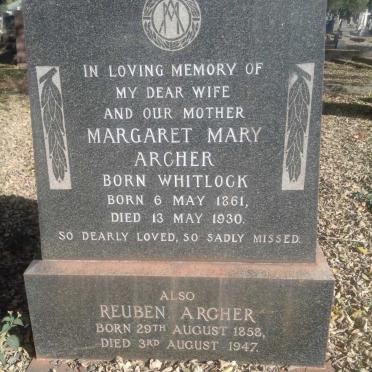 ARCHER Reuben 1858-1947 &amp; Margaret Mary WHITLOCK 1861-1930