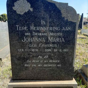 BADENHORST Johanna Maria nee ERASMUS 1876-1961