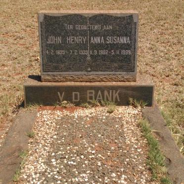 BANK John Henry, v.d. 1895-1939 &amp; Anna Susanna 1902-1999