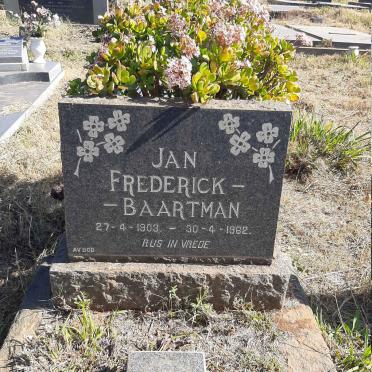 BAARTMAN Jan Frederick 1903-1962